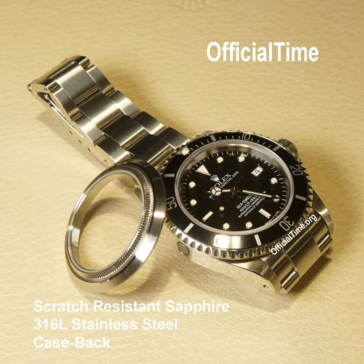 OfficialTime Case Back for Rolex Sea-Dweller